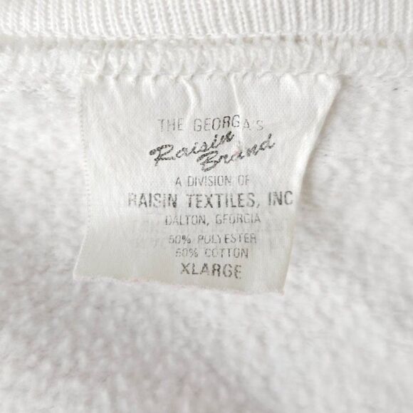 Christmas Sweatshirt Mens Size Large Vintage 90s Santa Claus Reindeer Houses - Picture 7 of 8